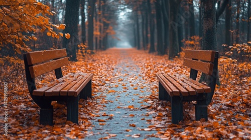 bench in autumn park