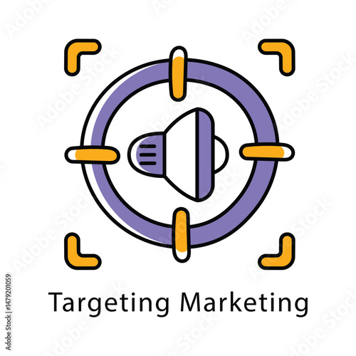 Targeting Marketing Vector Filled Outline Style Icon. Eps 10 file