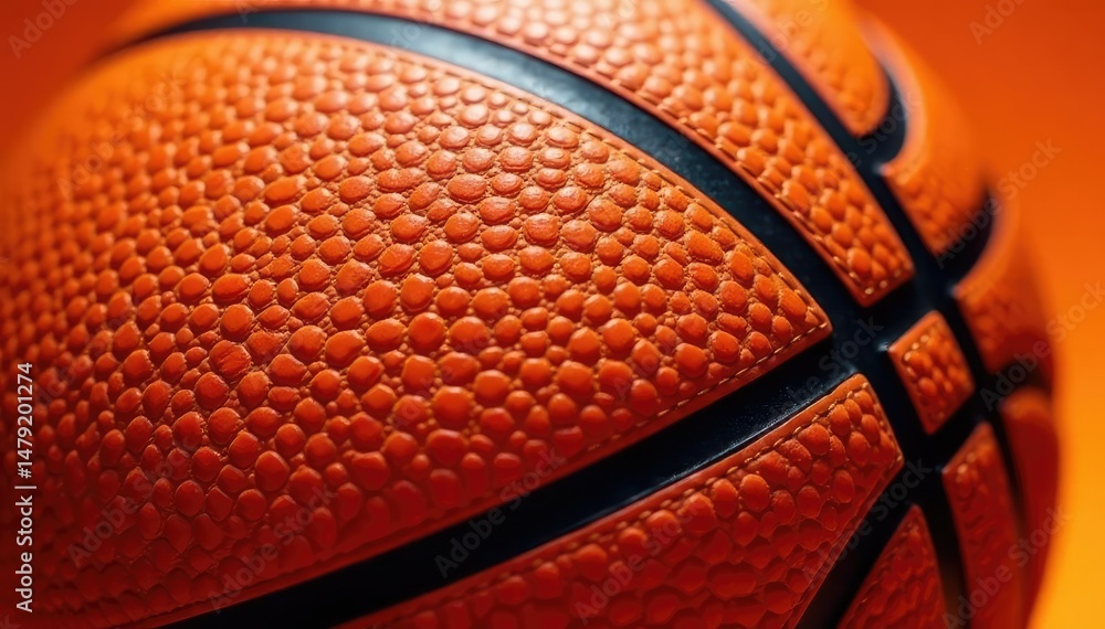 Fototapeta premium Close-up of basketball, orange leather texture, texture, game, scoring
