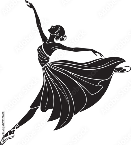 Elegant Ballet Dancer Silhouette Collection in Graceful Dance Poses