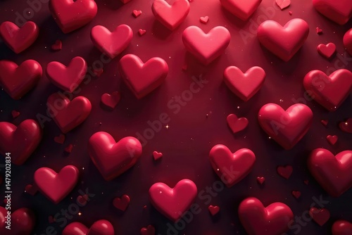 Dark, rich burgundy hearts create a luxurious background, moody, element, background