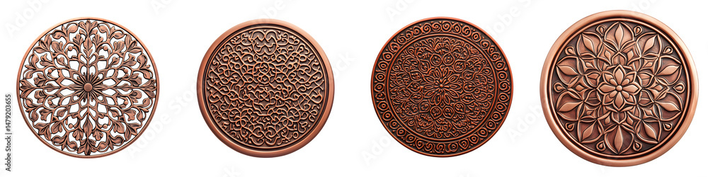 Exquisite antique copper designs with intricate patterns, showcasing traditional craftsmanship and rich textures, ideal for decorative and artistic applications Exquisite antique copper designs with intricate patterns, showcasing traditional craftsmanship and rich textures, ideal for decorative and artistic applications