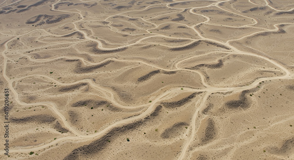 Fototapeta premium Desert Landscape with Roads