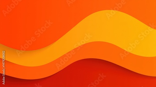 Vibrant orange and yellow wavy layered abstract design.