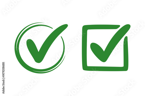 Green check mark vector icon symbol approval design