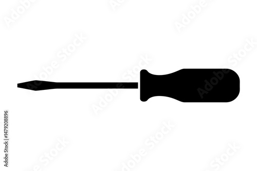 Screwdriver tool flathead repair equipment vector