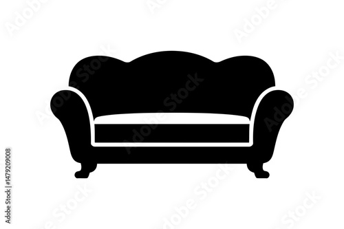 Elegant black sofa furniture living room design seat