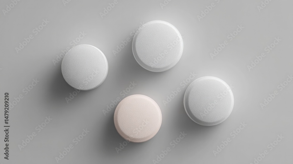 minimalistic display of assorted modern medications carefully arranged on clean monochrome backdrop minimalistic display of assorted modern medications carefully arranged on clean monochrome backdrop