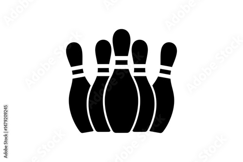 Bowling pins strike vector illustration graphic