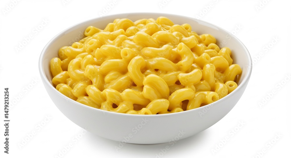 Creamy cheesy macaroni pasta gleams brightly in a simple white bowl.. AI Generated Creamy cheesy macaroni pasta gleams brightly in a simple white bowl.. AI Generated