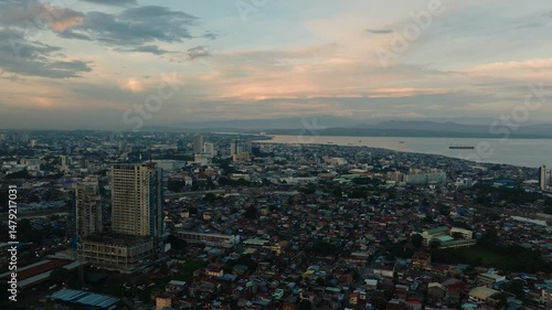 Wallpaper Mural Coastal city with modern buildings and river. Davao City. Mindanao, Philippines. Torontodigital.ca