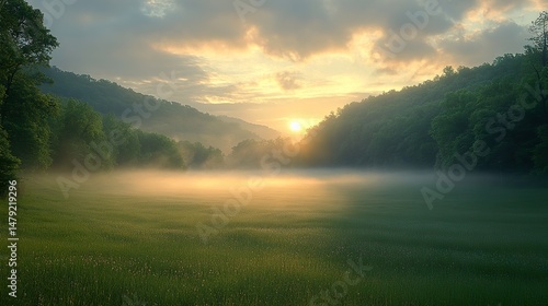 morning mist over the river