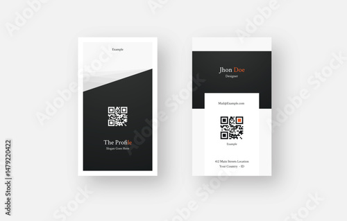 Stylish Modern Vertical Business Card Editable Template