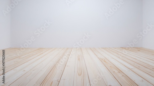 Minimalist Empty Room with Light Wooden Floor and White Walls: Perfect for Interior Design Mockups and Presentations
