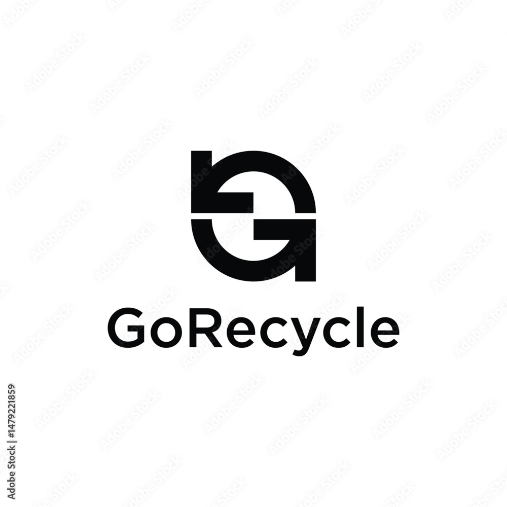 Obraz premium go recycle logo icon vector