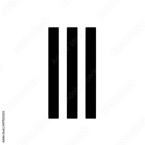 Icon of three parallel thick vertical bars representing grid structure or digital content segmentation