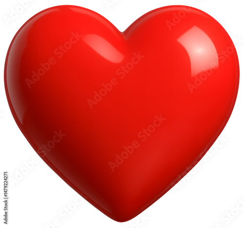 red heart on white background