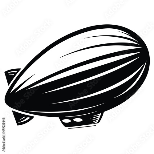 vector illustration of a airship