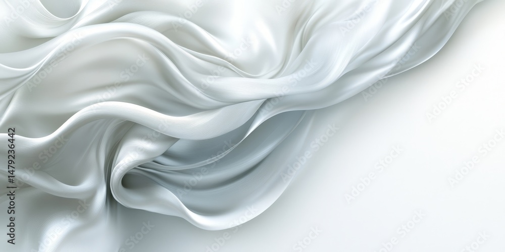 Fototapeta premium Abstract Silver Fluid Wave Background. Dynamic Flowing Lines and Shapes in a Monochrome Palette