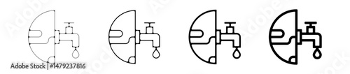 planete eau penurie Icone pictogramme symbole signe environnement foret arbre nature gras