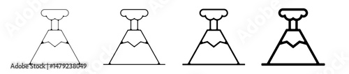 volcan erruption Icone pictogramme symbole signe environnement foret arbre nature gras