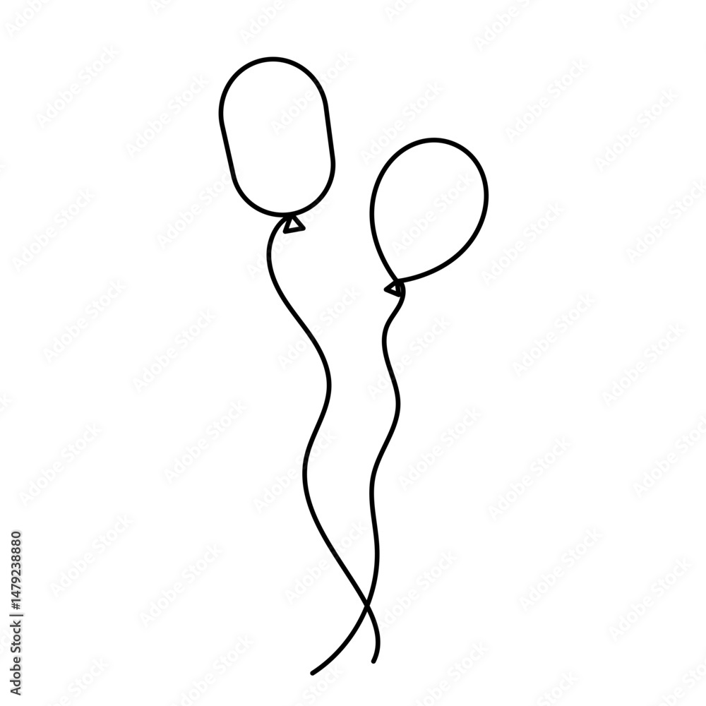 Fototapeta premium Birthday Baloon Outline