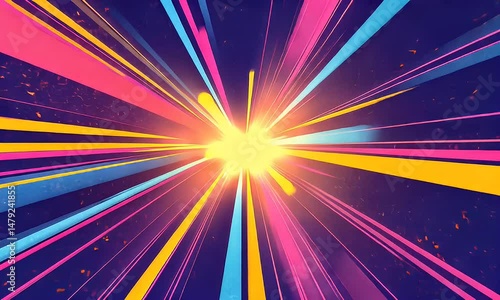 Colorful radial burst design.