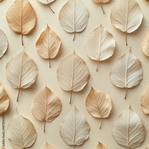 Natural leaves in offwhite