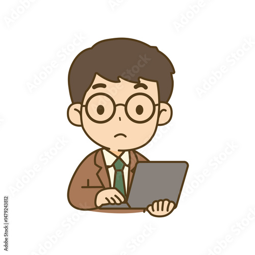 funny cartoon office worker