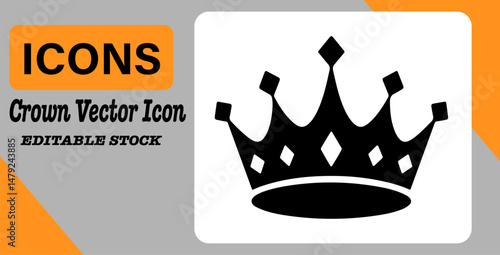 Crown Silhouette Set: Royal Headwear Vector Illustrations