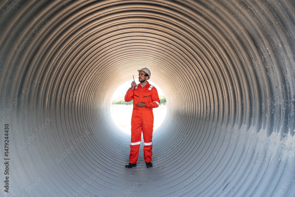 custom made wallpaper toronto digitalMechanical engineer wearing safety uniform checking and inspection pipeline system.