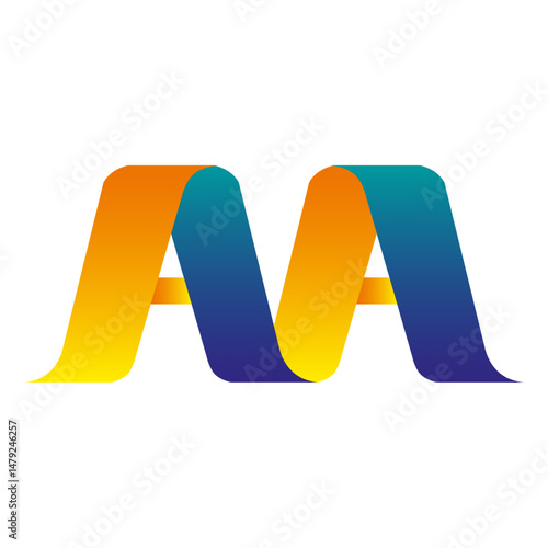 A.A Logo Vecktor Design/ Aadhiganesh Automobiles / Contemporary stylish cut slice typography vector illustration