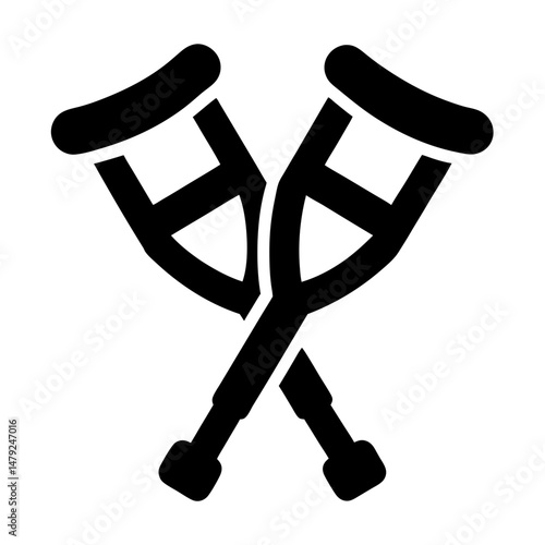 crutches icon mobility silhouette
