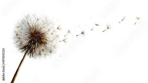 Wallpaper Mural dandelion puff in soft watercolor Torontodigital.ca