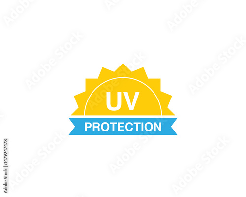 UV protection icon. Sun light ultraviolet logo. Uv rays protect icon. UV radiation icon. Spf cream, sunscreen spf, skincare sign. Sun uv protection icon. 