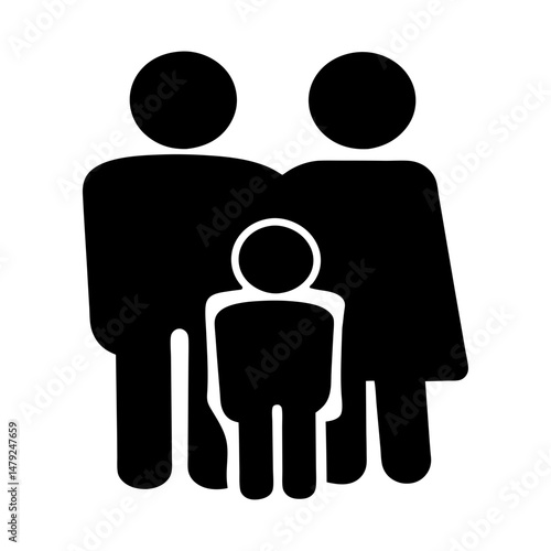 family silhouette filled icon
