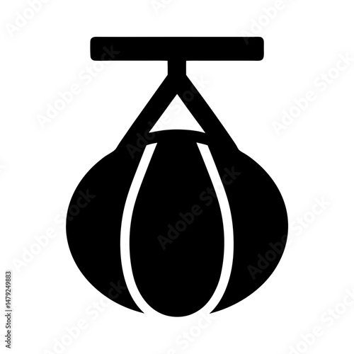 punching bag icon boxing gear  
