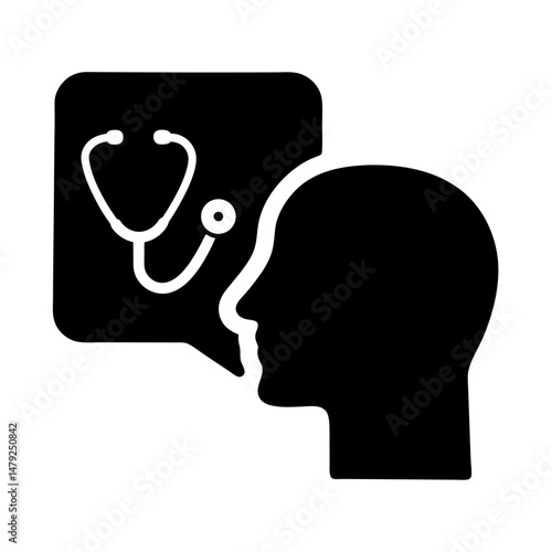 telehealth chat silhouette icon
