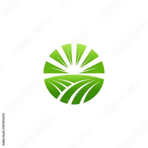 creative agriclture modern logo. fresh colors dynamic green