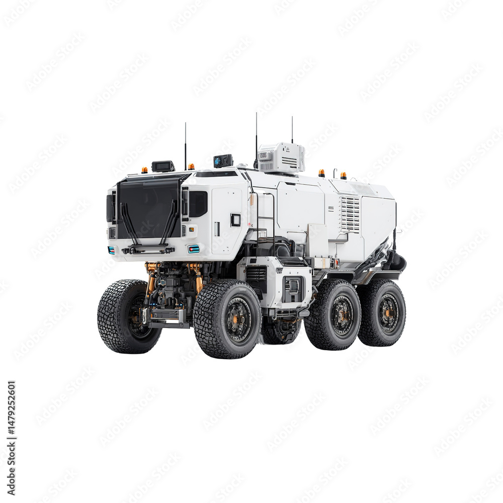 Obraz premium Futuristic Off-Road Vehicle Autonomous Exploration Truck for Extreme Environments
