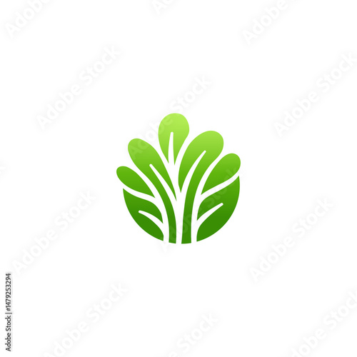 leaf logo fresh plant growt template minimalist modern.