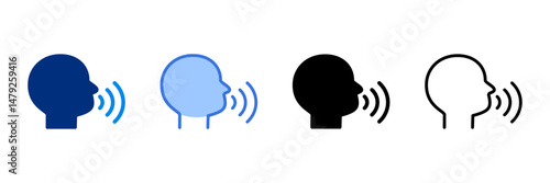 Speaking  Icon Set Multiple Style Vector Illustration 