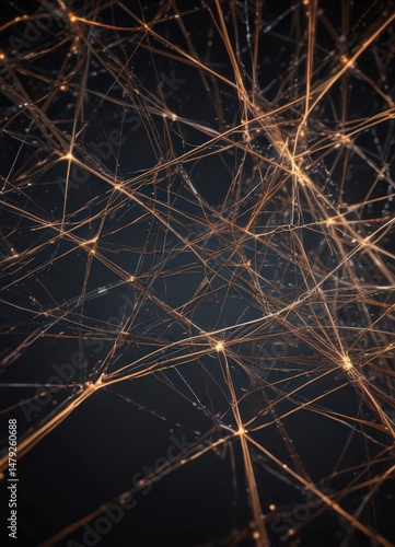 Intricate network of glowing lines forming abstract patterns ,  digital,  design,  futuristic