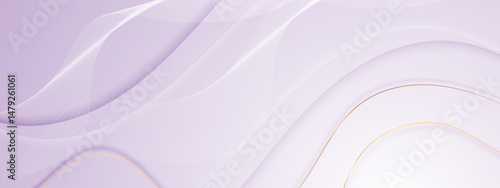 Abstract white and gold lines on a purple background, great for elegant backgrounds, modern designs, luxury concepts, or artistic projects.