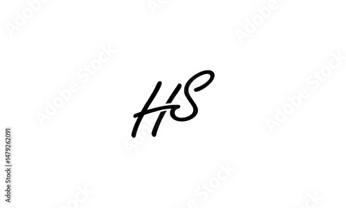 HS initial letters, monogram logo