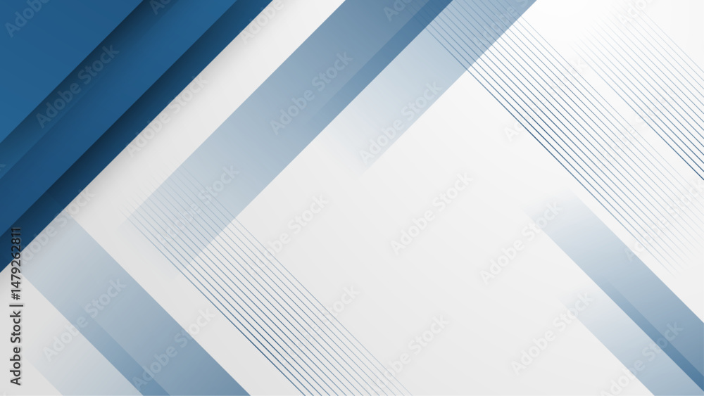 Obraz premium Abstract design with blue lines on a white background. Suitable for use as a minimalist wallpaper, presentation background, or digital art project.