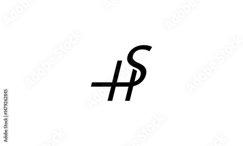 HS initial letters, monogram logo