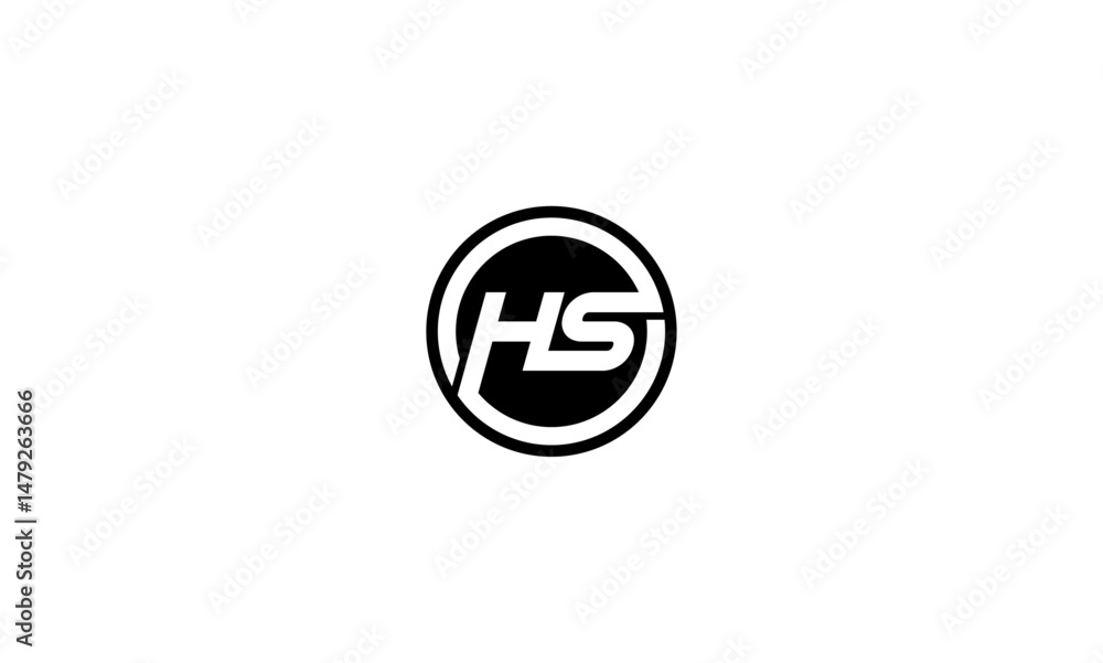 HS initial letters, monogram logo HS initial letters, monogram logo