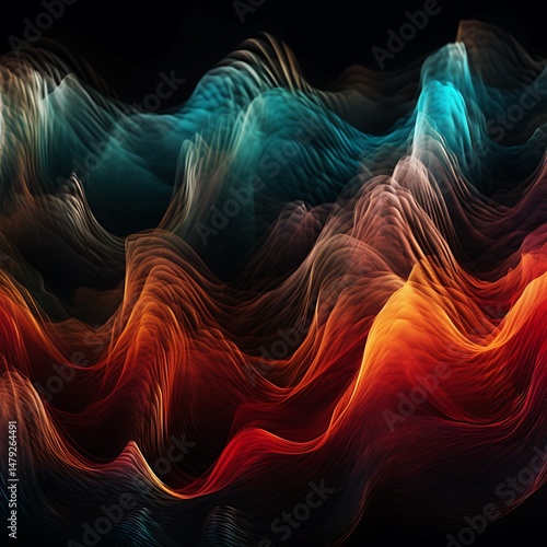 Abstract Waves with Dark Background.