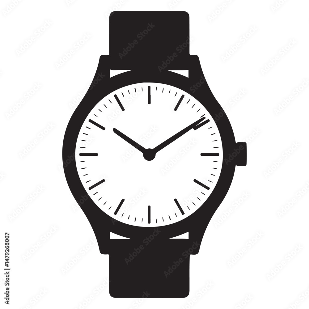 Minimalist Analog Wristwatch with Leather Strap Minimalist Analog Wristwatch with Leather Strap